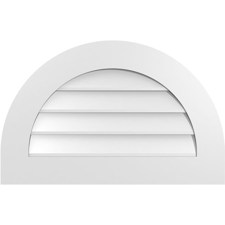 Ekena Millwork Round Top Surface Mount PVC Gable Vent: Non-Functional, w/ 3-1/2"W x 1"P Standard Frame, 28"W x 18"H GVPRT28X1801SN
